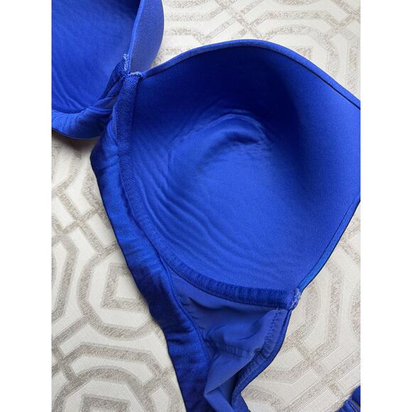 Cacique Women’s Plunge Bra 42DDD Blue Lightly Lined Underwire Everyday Support - Picture 4 of 8